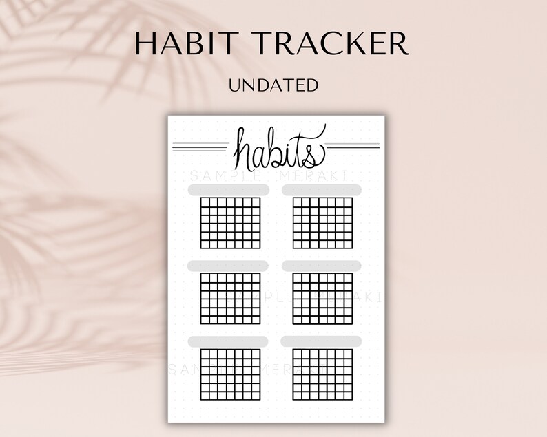 Undated Habit Tracker! Bullet Journal Tracker, Undated Planner, Goal ...