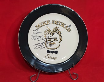 Mike Ditka Autograph Restaurant Plate, Ditka&#39;s Steakhouse Chicago, Legendary NFL Player, Coach, TV Commentator, HOF,Memorabilia,Football Fan