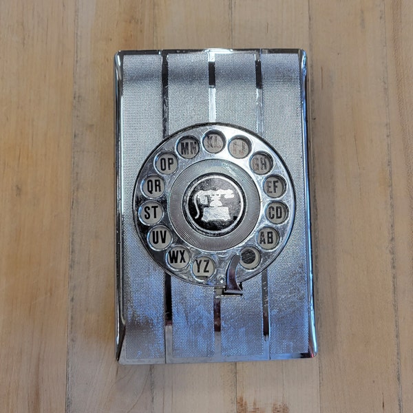 Vintage Eagle Brand Telephone Rotary Dial Index, Automatic Address and Phone Number Desktop Flip Directory,Midcentury,Silver,Password Keeper