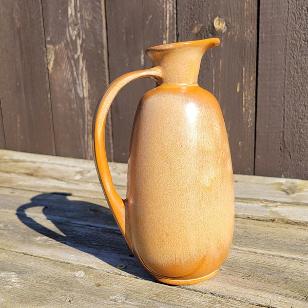 Vintage Frankoma Pottery Jug/Ewer #835, Color "Plainsman Brown", Midcentury Collectible Art Pottery, Made in Oklahoma USA, Southwest Style