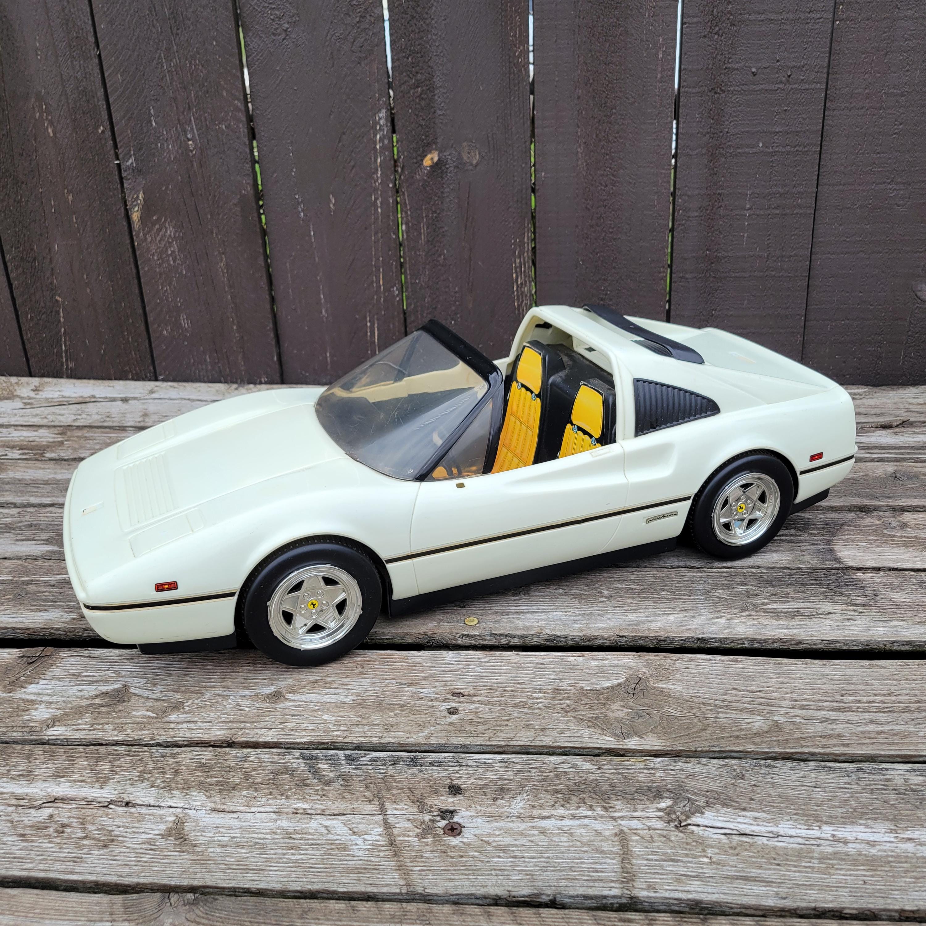 Vintage Mattel Barbie Ferrari Car, White Black and Gold Sports Car