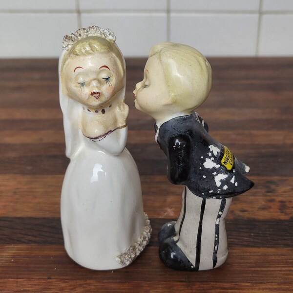 Bride and Groom Salt and Pepper Shakers Etsy
