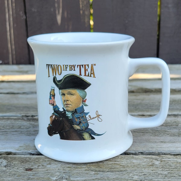 Vintage Rush Limbaugh Ceramic Coffee Mug, "The Liberals are Coming", Conservative Talk Show Host Dressed as Paul Revere,Politics,Made in USA