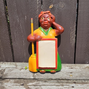 Vintage Miller Studios Chalkware-notitieblok met origineel Miller Studios-potlood, keukenmuurplaat, primitief muurdecor uit het midden van de eeuw, boerderij