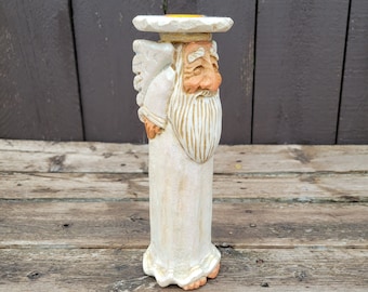 Vintage David Frykman Portfolio "All Things that Glitter Too" Oldest Angel Candle Holder, Christmas Decoration, Holiday Decor, Taper Holder