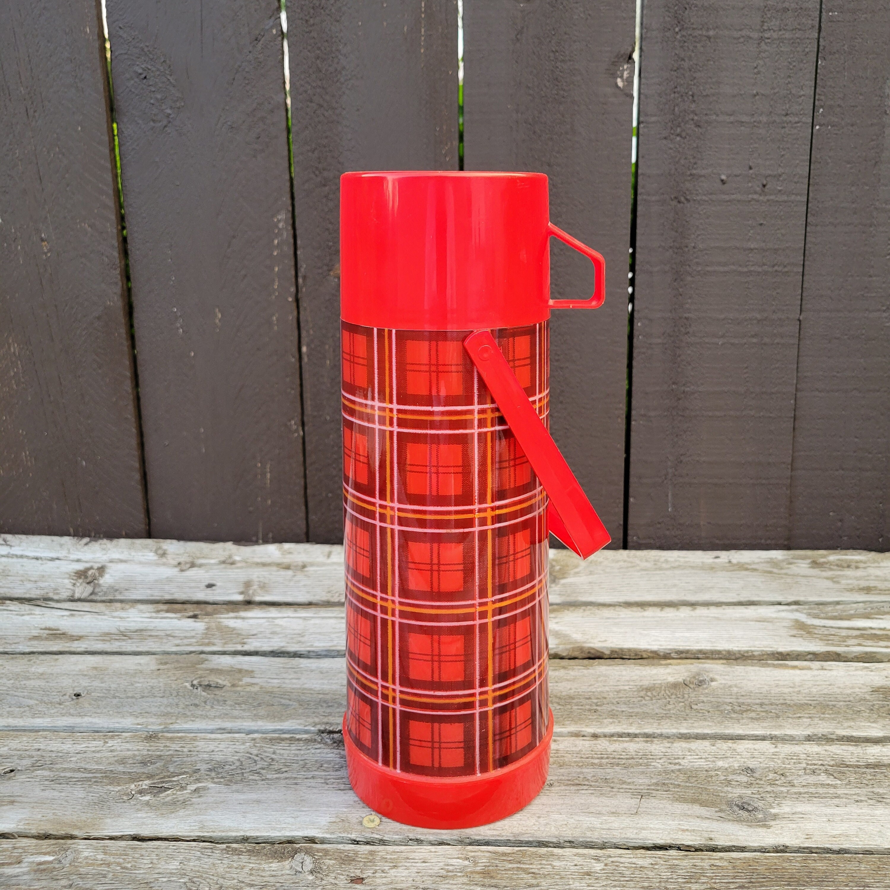 Aladdin Plaid Thermos Vintage ALADDIN Thermos Bottle Blue Plaid