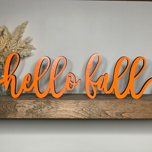 Hello Fall Wood Sign: Freestanding Autumn Decor