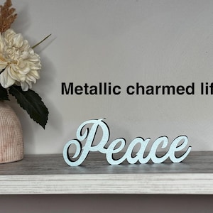 Peace Wooden Sign: Freestanding Shelf Decor
