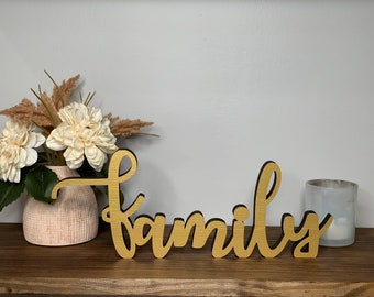 Family Wood Sign: Freestanding 3D Home Decor