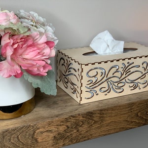 wood tissue box cover