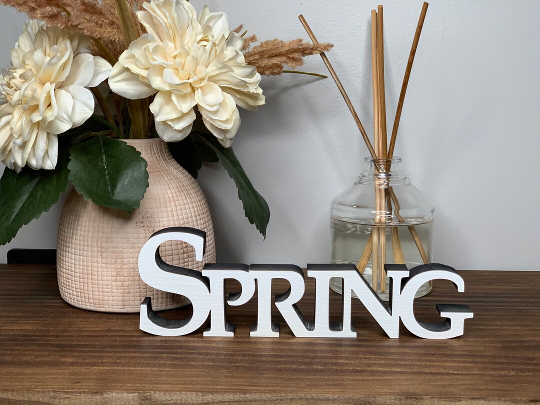 Spring Freestanding Wood Sign, Spring Decor, Shelf Decor, Desk Decor ...
