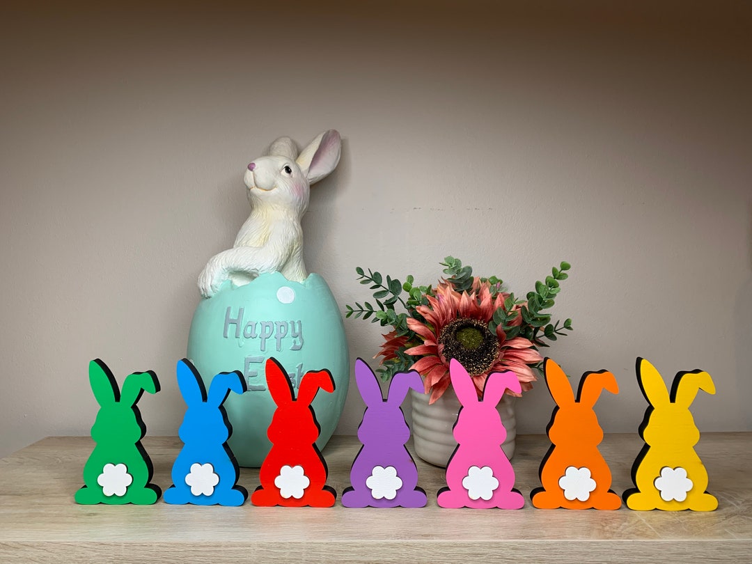 Bunny Rabbit Freestanding Wood Sign, Home Decor, Desk Decor, 3d Sign ...