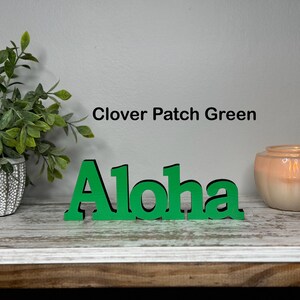 Aloha Wooden Sign: Freestanding Desk & Shelf Decor