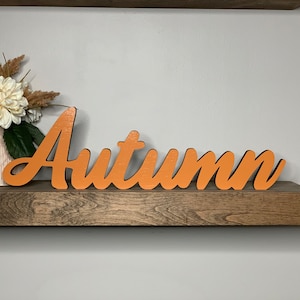 Autumn freestanding wood sign, desk decor shelf decor 3d sign home decoration Fall decor tabletop decor, available in 5 sizes and 60 colors