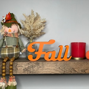 Freestanding Fall Wood Sign: Autumn Desk & Shelf Decor