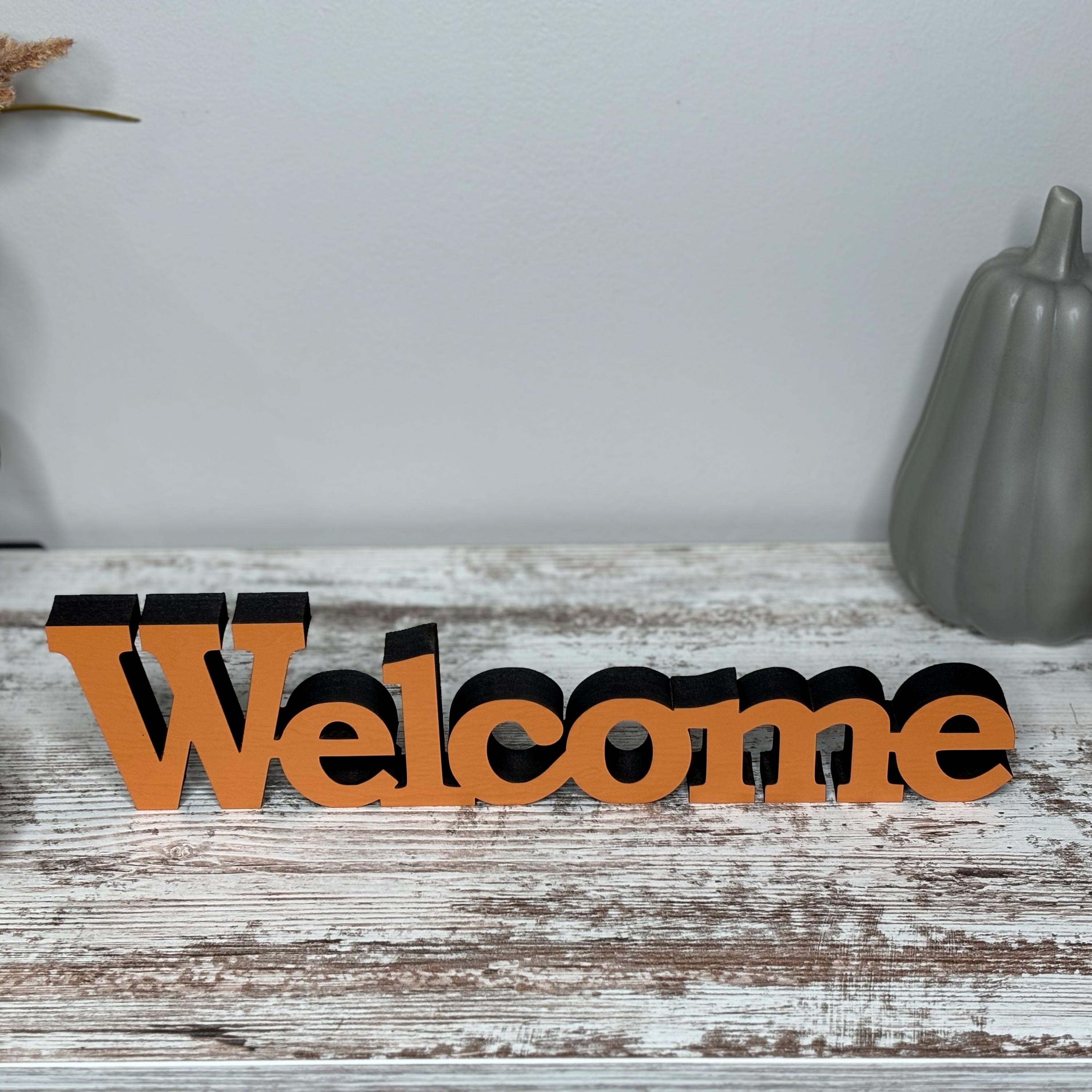 Freestanding Wooden Welcome Sign: 3D Shelf Decor - Etsy