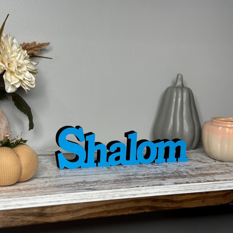 Shalom Wooden Sign: Freestanding Shelf Decor - Etsy