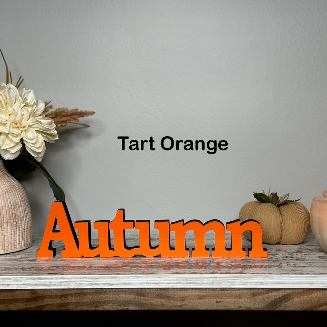 October Rectangle Sign Autumn Wooden Sign: Freestanding Fall Decor - Etsy
