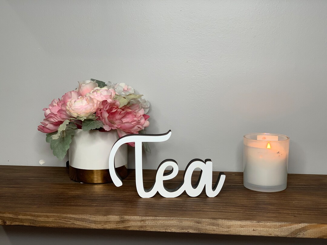Tea Wooden Sign: 3D Table Decor, Shelf Decor - Etsy