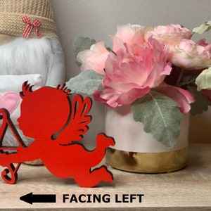 Cupid wood standing sign, 3d sign, shelf decor, desk decor, love cupid, mantel decor, floating shelf decor, 5" 7" tall available