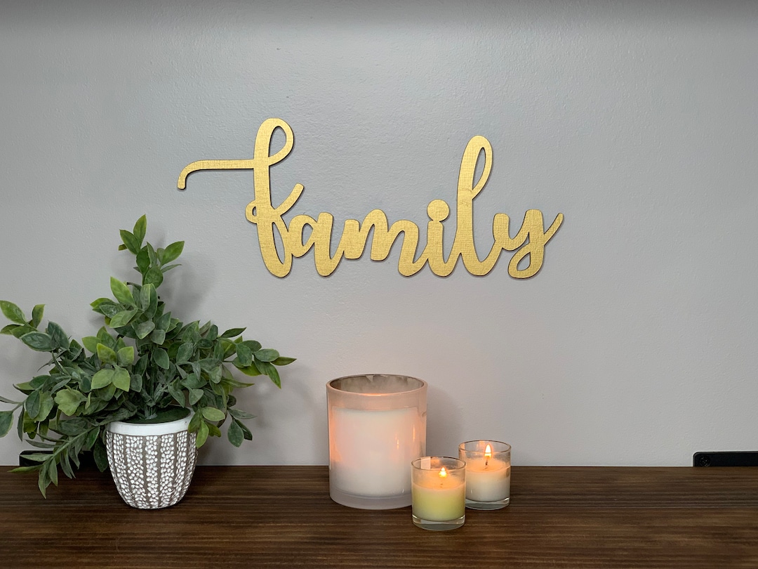 Family Wood Wall Sign, Family Wood Cutout, Wall Decor Etsy