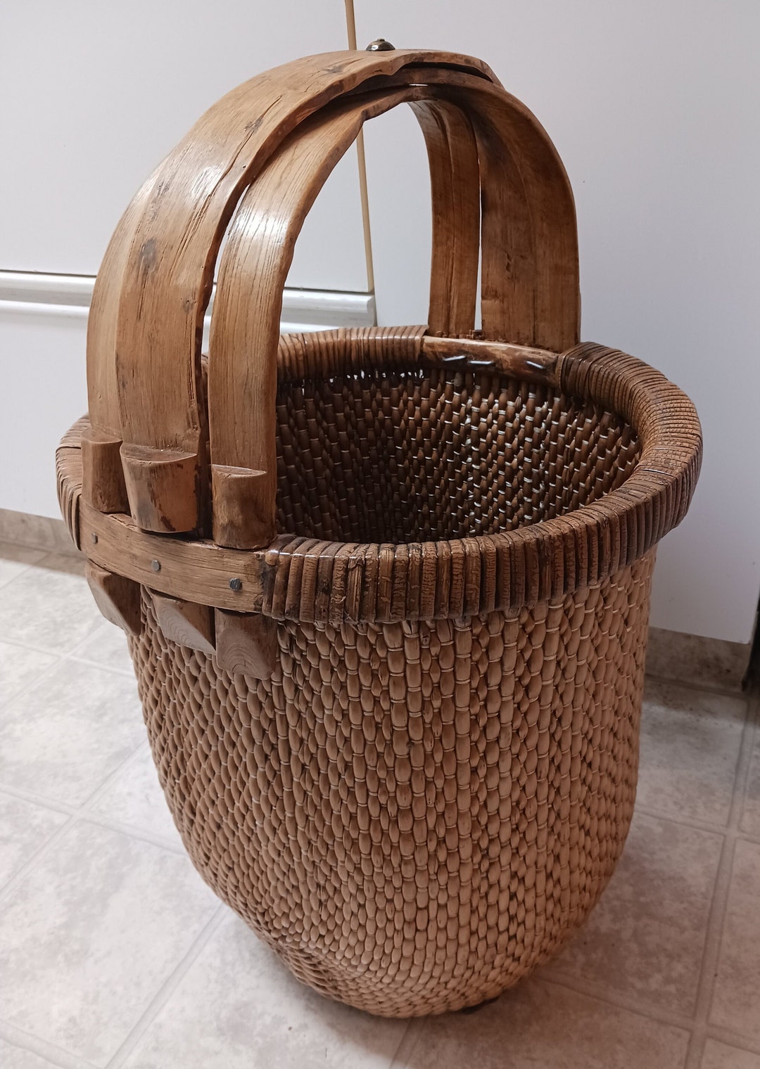 Chinese Large Wicker Basket Etsy Canada
