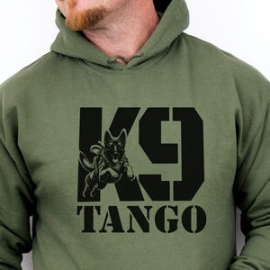 K9 Hoodie Personalized Malinois Dog Training Gift, Custom K9 Handler Police Dog Unit Shirt, Military Dog Shirt, Law Enforcement Gift for men