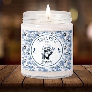 Bichon Candle Personalized Gift from Dog for Mom, New Puppy Gift, Toile Dog Sympathy Candle, Pet Memorial Keepsake, Housewarming Present