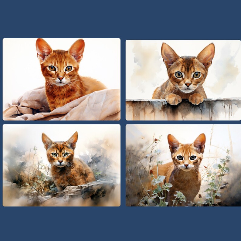 Abyssinian Cat Watercolor 2024 Calendar, 2024 Wall Calendar, 20242025