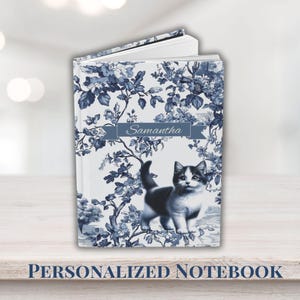 Cat Notebook Personalized Journal Custom Name Notebook Cat Lover Gift Crazy Cat Lady Diary Cat Mom Gift Unique Gift