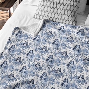 Manta Sheltie Toile, ideal para regalar a un nuevo perro. Manta sherpa para mascotas Shetland Sheepdog, perfecta para mamás y papás. Regalo ideal para baby shower o inauguración de casa.