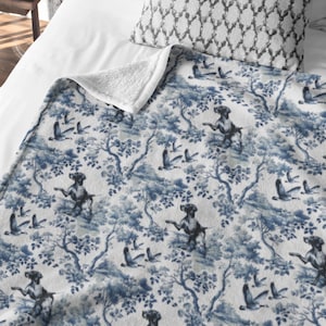 Couverture allemande chien de chasse chien de chasse bébé cadeau GSP papa maman Sherpa toile amoureux des chiens couverture pour animaux de compagnie nouveau-né cadeau de shower de bébé Noël