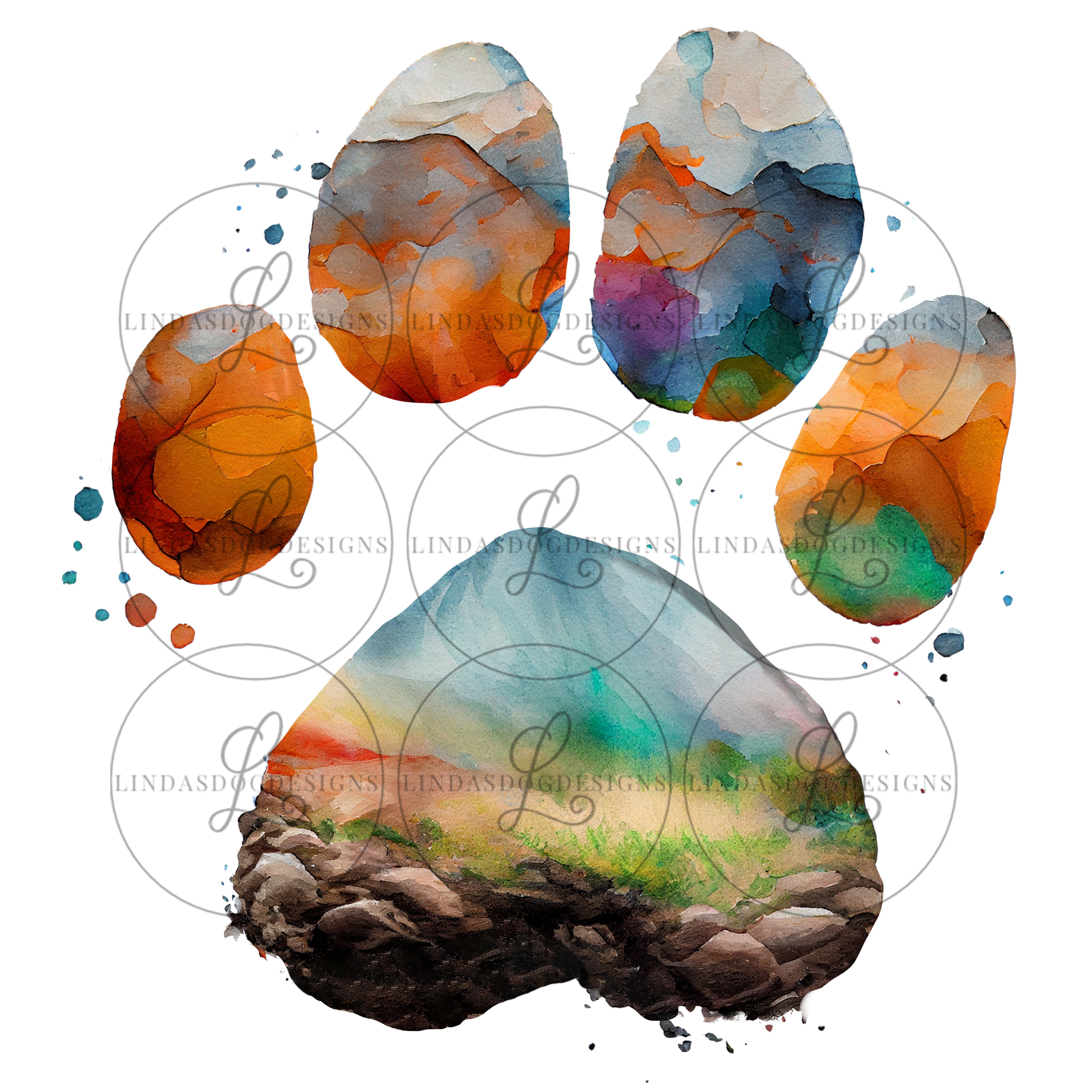 Paw Print Clipart, Watercolor Paw Print Png, Dog Paw Print Art, Dog Paw ...