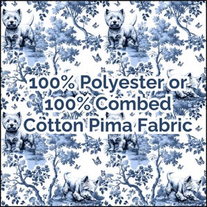 Westie Fabric Toile Polyester or Cotton West Highland Terrier Scottish Dog Fabric by the Yard Home Decor Material Sewing Craft Supply