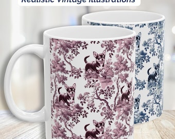 Chihuahua Mug Toile Dog Coffee Cup Dog Mom Gift