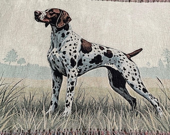 Manta tejida de Braco Alemán, tapiz para perro, regalo para mamá, papá cazador, decoración para perro, regalo de inauguración de la casa para perro nuevo.