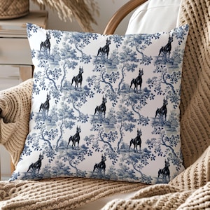 Doberman Pillow Cover Gift from Dog for Dobie Mom Decorative Toile Accent Throw Pillow Dog Lover Home Decor or New Puppy Owner Housewarming