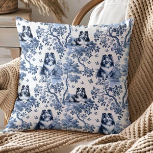 Funda de almohada Sheltie, regalo de perro para mamá de Shetland Sheepdog, almohada decorativa con acento, decoración del hogar para amantes o para el estreno de una casa de un nuevo cachorro.