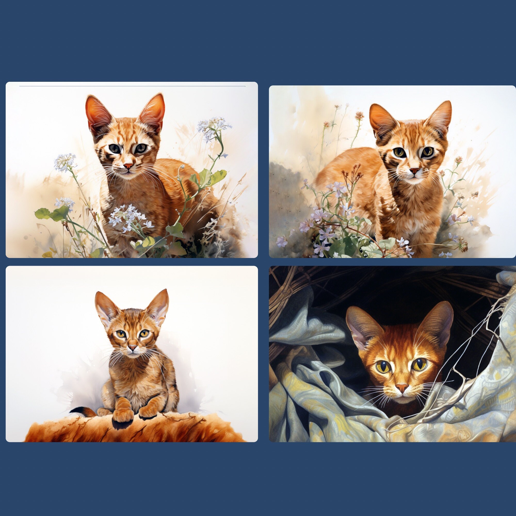 Abyssinian Cat Watercolor 2024 Calendar, 2024 Wall Calendar, 20242025