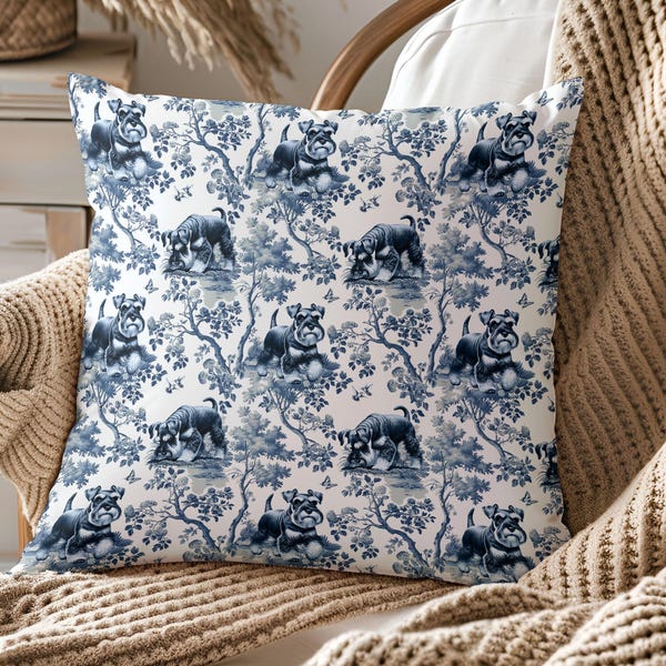 Housse de coussin schnauzer, cadeau de chien pour maman, coussin décoratif pour amoureux des chiens ou nouveau propriétaire de chiot, pendaison de crémaillère