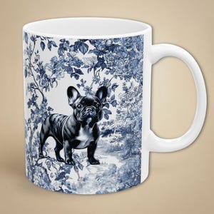 French Bulldog Mug for Mom Gift from Dog Toile Frenchie Coffee Cup New Puppy Present for Dog Lover Dad Christmas Present for Coworker