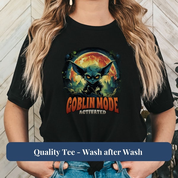 Whimsigoth Goblincore Goblin Mode Activated Halloween Shirt - Dark Academia Spooky Season Tee - Halloween Party Shirt
