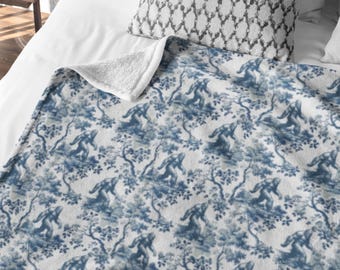 Coperta in tela Bigfoot, motivo Sasquatch retrò, regalo per amanti dei criptidi, arredamento accogliente per baita, pile Yeti retrò, coperta da campeggio per camper, biancheria da letto Bigfoot
