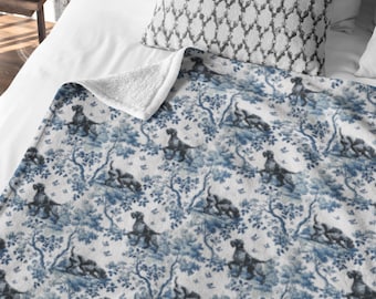 Manta de Braco Alemán de Pelo Duro, GWP, regalo para mamá, manta de toile azul, perro de caza de aves, acogedora manta de sherpa o terciopelo, decoración para sofá cama de papá cazador, regalo
