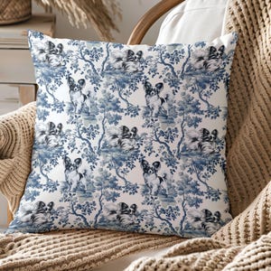 Papillon Pillow Cover Gift from Dog for Mom Decorative Accent Throw Pillow Dog Lover Home Decor or New Puppy Owner Housewarming