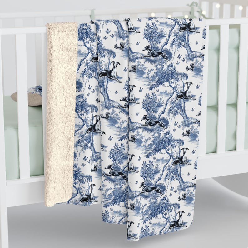 Greyhound Throw Italian Greyhound Blanket - Toile Dog Throw - Etsy