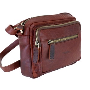Bolsos cruzados de cuero, bolso de mano para mujer, bolso bandolera de viaje, bolso de viaje duradero y ajustable, cierre de cremallera para uso diario
