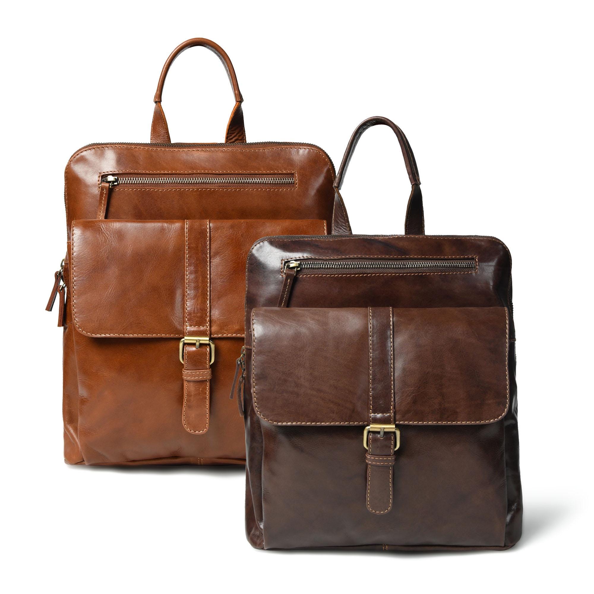 Full Grain Leather Convertible Backpack: 13 display picture 3