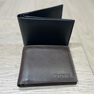Cartera de cuero genuino suave para hombre, artículo: hasta 12 ranuras para tarjetas, dos ranuras para billetes, una identificación con foto, RFID segura, con empaque de caja de regalo
