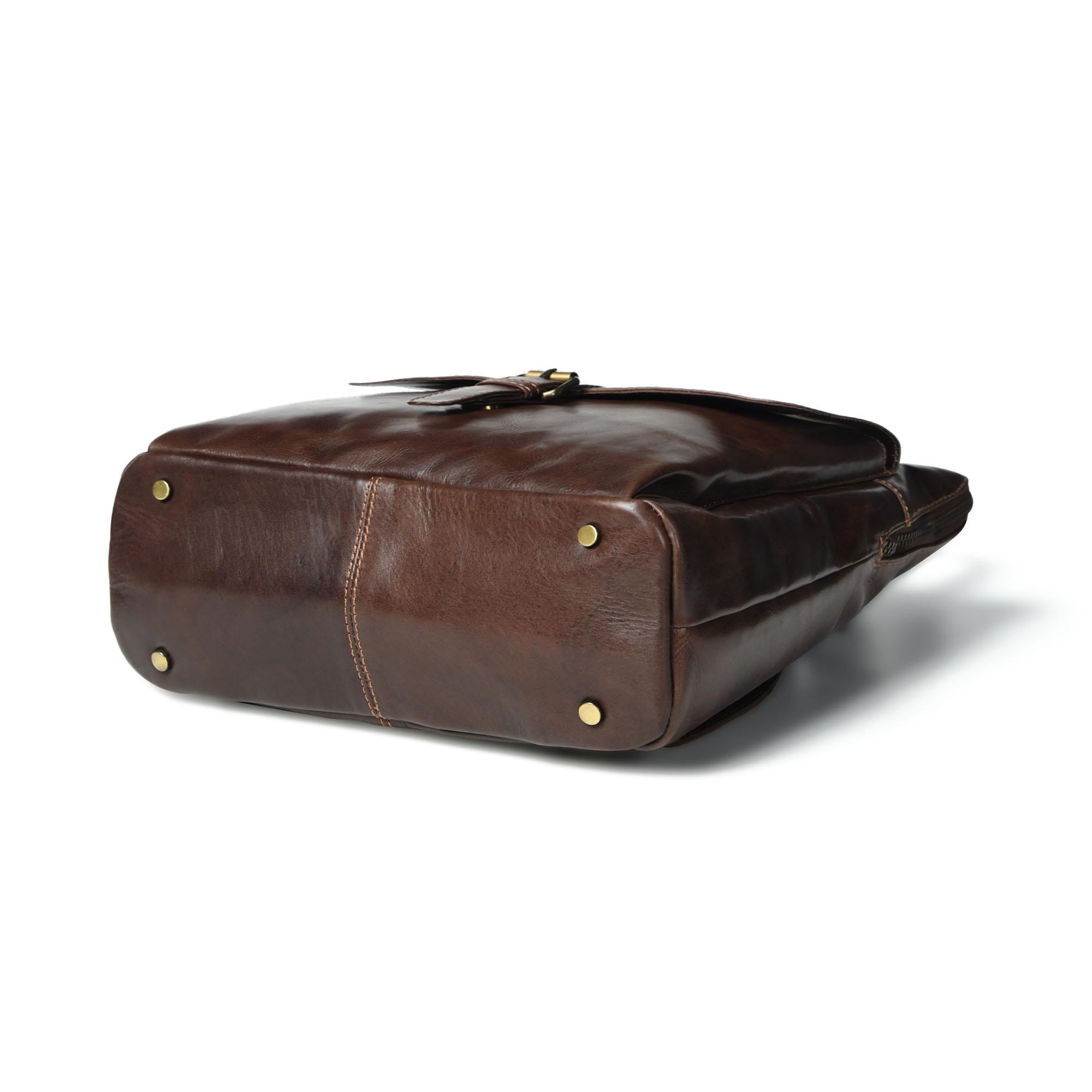 Full Grain Leather Convertible Backpack: 13